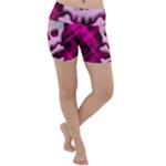 Pink Plaid Skull Lightweight Velour Yoga Shorts