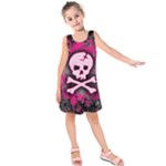 Pink Skull Star Splatter Kids  Sleeveless Dress