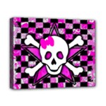 Pink Star Skull Canvas 10  x 8  (Stretched)