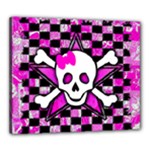 Pink Star Skull Canvas 24  x 20  (Stretched)