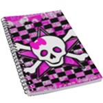 Pink Star Skull 5.5  x 8.5  Notebook