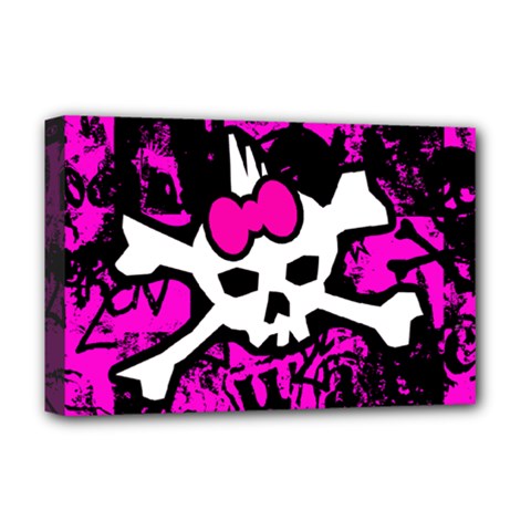 Punk Skull Princess Deluxe Canvas 18  x 12  (Stretched) from UrbanLoad.com