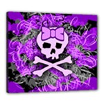 Purple Girly Skull Canvas 24  x 20  (Stretched)