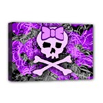 Purple Girly Skull Deluxe Canvas 18  x 12  (Stretched)