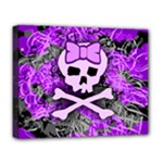 Purple Girly Skull Deluxe Canvas 20  x 16  (Stretched)