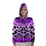Purple Girly Skull Women s Hooded Windbreaker