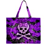 Purple Girly Skull Zipper Mini Tote Bag
