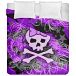 Purple Girly Skull Duvet Cover Double Side (California King Size)