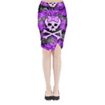 Purple Girly Skull Midi Wrap Pencil Skirt