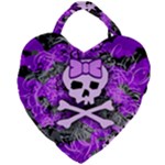 Purple Girly Skull Giant Heart Shaped Tote