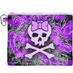 Purple Girly Skull Canvas Cosmetic Bag (XXXL)