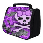 Purple Girly Skull Full Print Travel Pouch (Small)