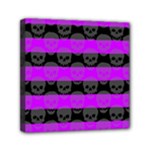 Purple Goth Skulls  Mini Canvas 6  x 6  (Stretched)