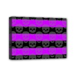 Purple Goth Skulls  Mini Canvas 7  x 5  (Stretched)