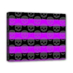Purple Goth Skulls  Canvas 10  x 8  (Stretched)