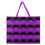 Purple Goth Skulls  Zipper Large Tote Bag