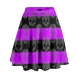 Purple Goth Skulls  High Waist Skirt