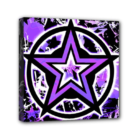 Purple Star Mini Canvas 6  x 6  (Stretched) from UrbanLoad.com