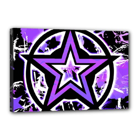 Purple Star Canvas 18  x 12  (Stretched) from UrbanLoad.com