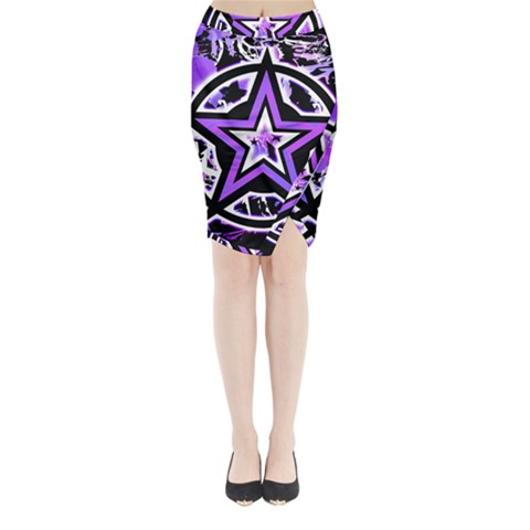 Purple Star Midi Wrap Pencil Skirt from UrbanLoad.com