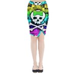 Rainbow Skull Midi Wrap Pencil Skirt