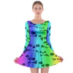 Rainbow Skull Collection Long Sleeve Skater Dress
