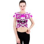 Skull Princess Crew Neck Crop Top