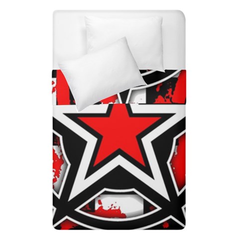 Star Checkerboard Splatter Duvet Cover Double Side (Single Size) from UrbanLoad.com