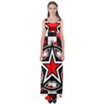 Star Checkerboard Splatter Empire Waist Maxi Dress