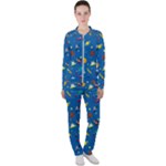 Space Rocket Solar System Pattern Casual Jacket and Pants Set
