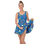 Space Rocket Solar System Pattern Inside Out Casual Dress
