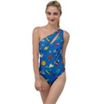 Space Rocket Solar System Pattern To One Side Swimsuit