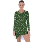 Seamless Pattern With Viruses Asymmetric Cut-Out Shift Dress