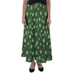 Seamless Pattern With Viruses Flared Maxi Skirt