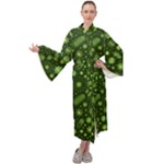Seamless Pattern With Viruses Maxi Velour Kimono