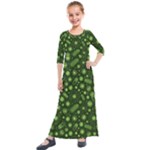 Seamless Pattern With Viruses Kids  Quarter Sleeve Maxi Dress