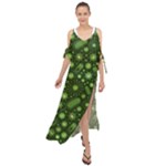 Seamless Pattern With Viruses Maxi Chiffon Cover Up Dress