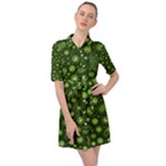 Seamless Pattern With Viruses Belted Shirt Dress