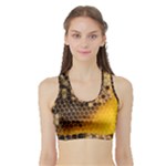 Honeycomb With Bees Sports Bra with Border