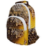 Honeycomb With Bees Rounded Multi Pocket Backpack