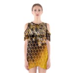 Honeycomb With Bees Shoulder Cutout One Piece Dress