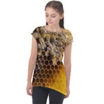 Honeycomb With Bees Cap Sleeve High Low Top