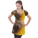 Honeycomb With Bees Puff Sleeve Tunic Top