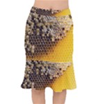 Honeycomb With Bees Short Mermaid Skirt