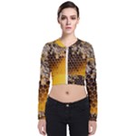 Honeycomb With Bees Long Sleeve Zip Up Bomber Jacket