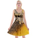 Honeycomb With Bees Reversible Velvet Sleeveless Dress