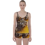 Honeycomb With Bees Tie Front Two Piece Tankini