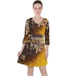 Honeycomb With Bees Ruffle Dress