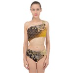 Honeycomb With Bees Spliced Up Two Piece Swimsuit