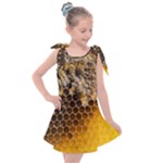 Honeycomb With Bees Kids  Tie Up Tunic Dress
